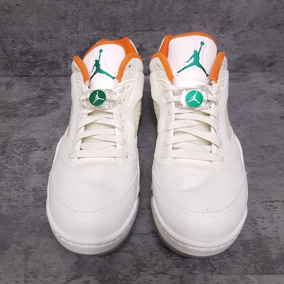 NIKE‎ AIR JORDAN 5 Low NRG Lucky and Good Golf Shoes Mens Size 9.5 White Orange
